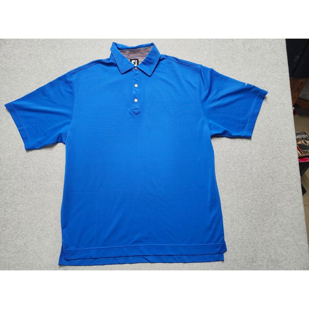 FootJoy FJ Men XL Blue Golf Polo Shirt Performance Stretch The Missouri Bluffs
